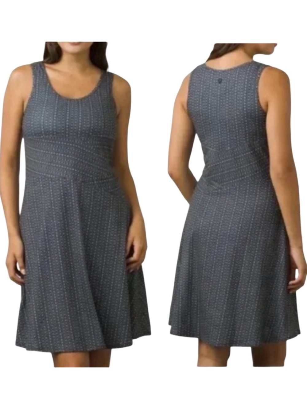 PrAna Amelie Charcoal Parade Gray Sleeveless A-line Knit Dress Size Medium